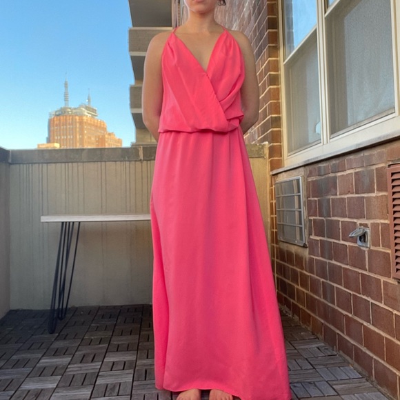 strapless open back dress Dusty Rose Chiffon Maid Of Honor Dress – Lisposa main image 0